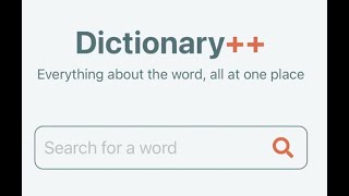 Dictionary++ | React Native | App Walkthrough