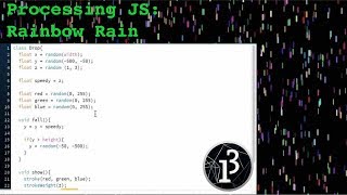 Processing JS: Rainbow Rain