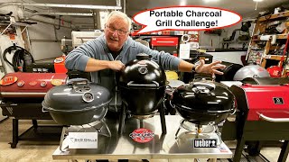 Portable Charcoal Grill Challenge! Weber Jumbo Joe / SNS Travel Kettle / CG Akorn Jr /Which is Best?