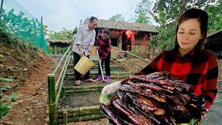 The engineer returned to help the single mother. The bamboo staircase is completed