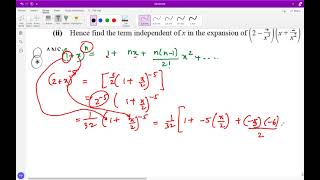 Binomial Expansion -Negative and fractional indices-AA HL