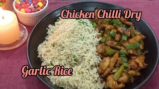 Chicken chilli dry || Garlic Rice 🍚 🌶#chinese #chineselover #foodie #instafood #foodporn #delicious