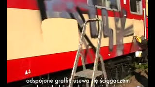 Usuwanie graffiti z pudła wagonu AGS 221 żel i AGS 5sr - szkolenie