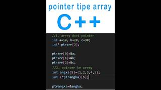 Tutorial C++ : Cara menggunakan Pointer tipe array