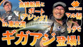 【家邊克己】高橋船長とボートアジング in 東京湾　マル秘リグでギガアジ登場！【後編】