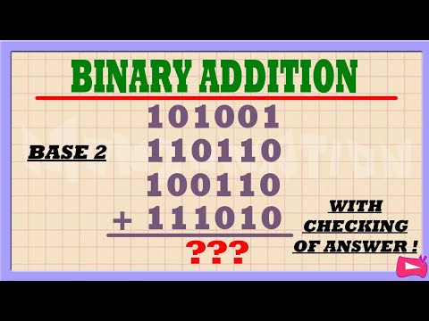 Base 2 Binary Addition With Checking Answer Easiest Method
