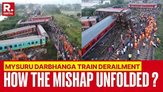 Mysuru-Darbhanga Express Derails After Collision | Tragic Accident Caught from Bird's Eye View