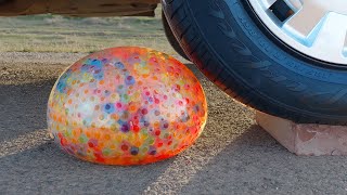 Experiment Car vs Giant Orbeez Water Balloon, rainbow toys | Crushing Crunchy & Soft Things by Car!