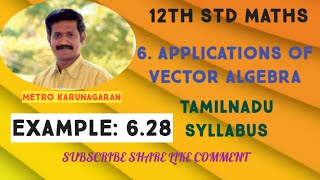 12th Std Maths Example 6.28 Find the angle between the straight line x+3/2= y-1/2=z