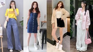 AESTHETIC KOREAN OUTFIT IDEA FOR COLLAGE GIRLS & WOMEN  #koreanoutfitideas #womenoutfitsideas #2024