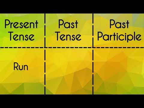 What is the past participle form of ran?