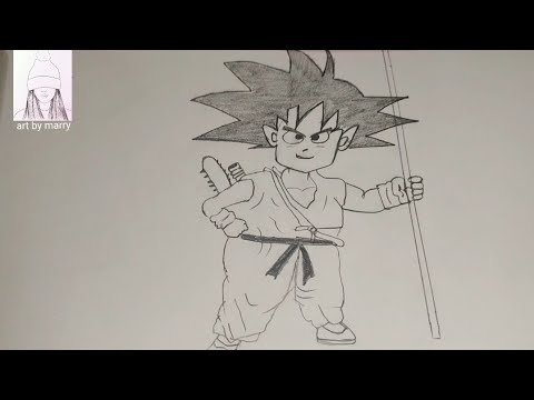 How To Draw Son Goku Step By Step || How To Draw Dragon Ball || Easy ...