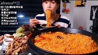 오뚜기 신메뉴 함흥비빔면5봉 삼겹살 목살 먹방 MUKBANG