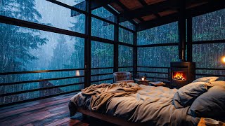 Sounds Rain and Thunder on Window ⚡ Natural White Noise for Deep Sleep, Relieve Stress, Relax