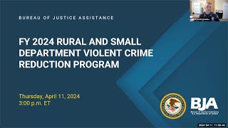FY24 Rural and Small Department Violent Crime Reduction Program