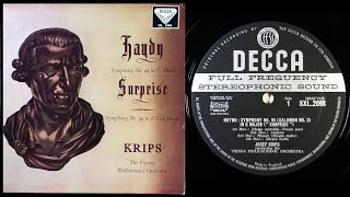 ED1 初回 Decca【英】SXL.2098 ハイドン 交響曲 第94番『驚愕』Surprise \u0026 No. 99 Haydn ヨーゼフ・クリップス 指揮 ウィーン・フィルハーモニー管弦楽団