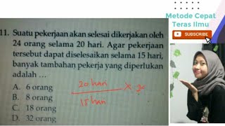 suatu pekerjaan akan selesai dikerjakan oleh 24 orang selama 20 hari. agar pekerjaan tersebut dapat