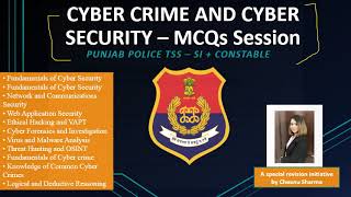 CYBER CRIME & CYBER SECURITY-(TSS CADRE RECRUITMENT)- SI and Constable (Punjab Police)