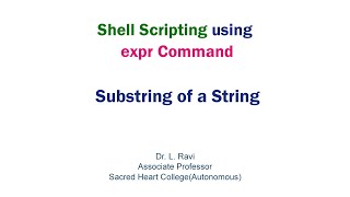 Shell Scripting Demonstration: Extracting Substrings Using the expr Command