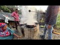 making of date palm jaggery nolen gur street food