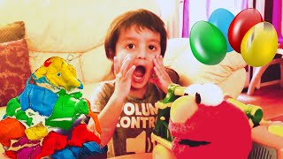 Playdough toys Elmo LETTERS NUMBERS SHAPES LUNCH I Play doh for kids I Play Doh videos for toddlers
