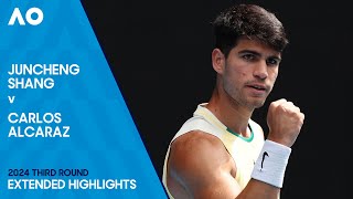 Juncheng Shang v Carlos Alcaraz Extended Highlights | Australian Open 2024 Third Round