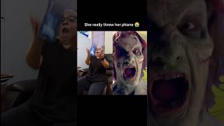 Mom reacts to: Scary Car Commercial #jumpscare #funnyreaction #scaredmom #scaryvideo