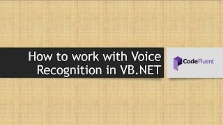 How to work with Voice Recognition in VB.NET