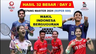 Hasil Lengkap JEPANG MASTER 2024 Hari KE 2 JOJO JORJI Menang CHICO PUTRI KW Kalah 9 Wakil Ke R16