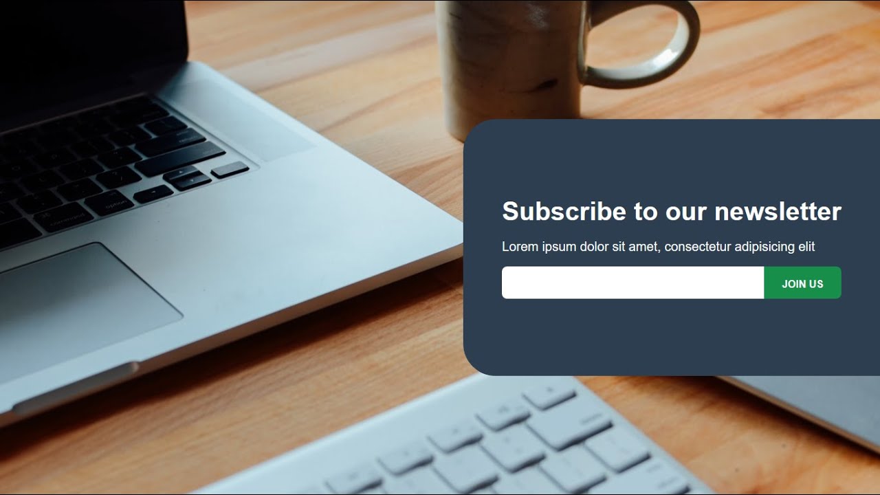 Create Newsletter Template Using HTML CSS | Newsletter Subscription ...