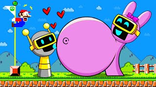 Super Mario Bros. but Can Mario Escape PINK BOT Pregnant in Sprunki Kissing Calamity Maze#sprunki