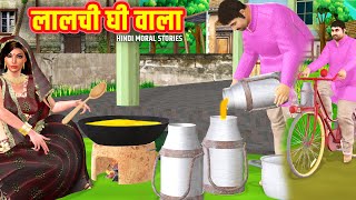 लालची घी वाला - Lalchi Gheewala Hindi Kahaniya 3D Animated Funny Comedy Video Moral Story