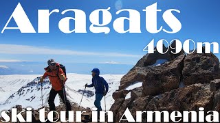 Aragats North summit 4090m | spring skitour in Armenia (part 3) | Dumbo goes east