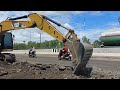 รีวิว รถขุด cat 320d2 งานถนน ขูดหินเจองานแข็ง ชมไป บ่นไป excavator