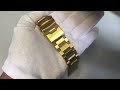 Stainless Steel Brushed Gold Tone Metal Bracelet Watch Band Strap Double Locking Clasp 5000G