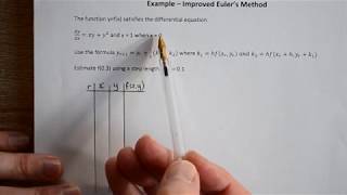 Improved Euler's Method pen and paper example