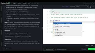 HackerRank Python 30 Days of Code - Day 1: Data Types