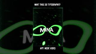 3d typography tutorial on node video