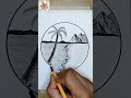 رسم سهل عن كيفية رسم منظر طبيعي بقلم الرصاص drawing رسم_سهل