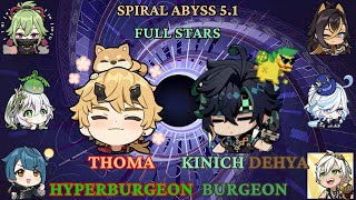 Spiral Abyss 5.0/5.1 | C6 THOMA HyperBurgeon & C0 KINICH Burgeon | Genshin Impact