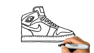 How to DRAW a JORDAN 1 Shoes Easy Step by Step