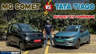 MG Comet vs Tata Tiago - Which Budget EV To Buy? | MotorBeam