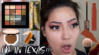 im in texas... grwm: using new makeup products