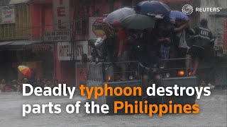 Deadly typhoon destroys parts of the Philippines
