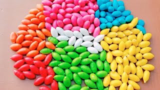 Rainbow Satisfying Video | Mixing Candy ASMR with M&M's & Skittles Slime Cutting  #1million