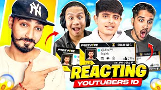 Reacting To Youtubers Free Fire ID 😲 Garena Free Fire