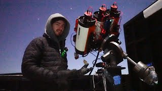 What can I see with my triple telescope astrophotography setup?