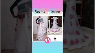 Partywear Net  saree review from meesho || online vs reality of  sarees