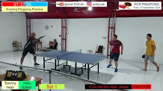 PCR Pingpong, Latihan Malam, Rabu 18 September 2024 Ganda Kedua