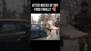 Badass Belarusian soldier reaction to a pizza break after weeks of war